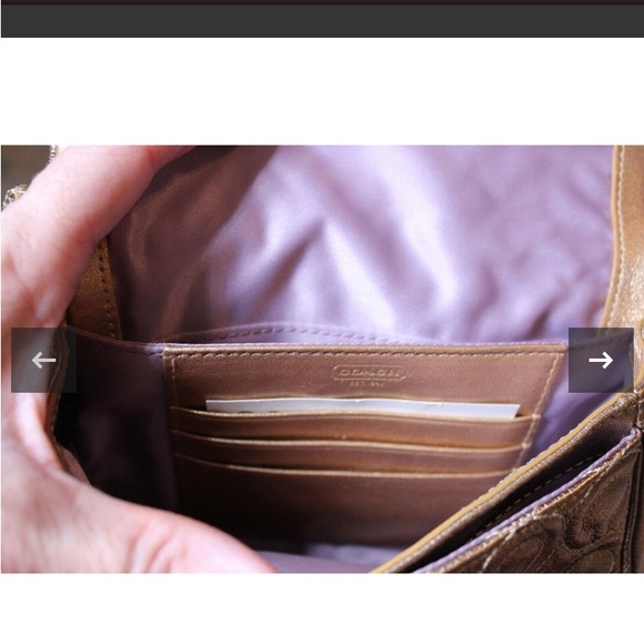 EUC Coach Gold Quilted leather mini bag - Picture 14 of 16